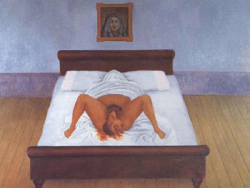 Frida Kahlo Perhaps her most extraordinary self-portrait is the simple bu brutal My Birth oil painting image